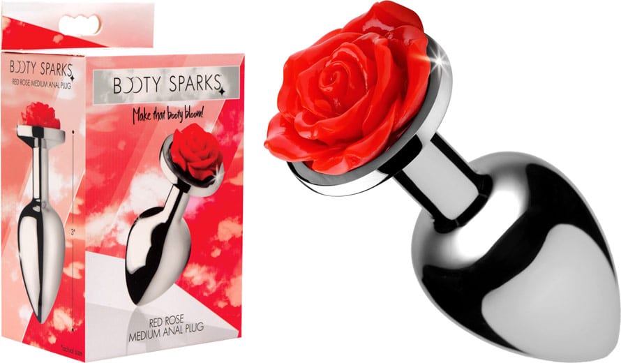 Booty Sparks | Plug anal en aluminium avec rose en céramique | M