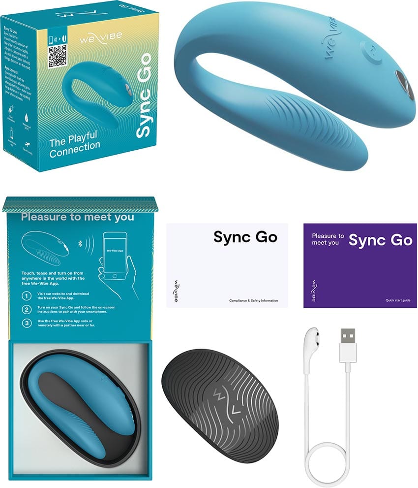 We-Vibe Sync Go | Vibromasseur connecté pour couple | Turquoise