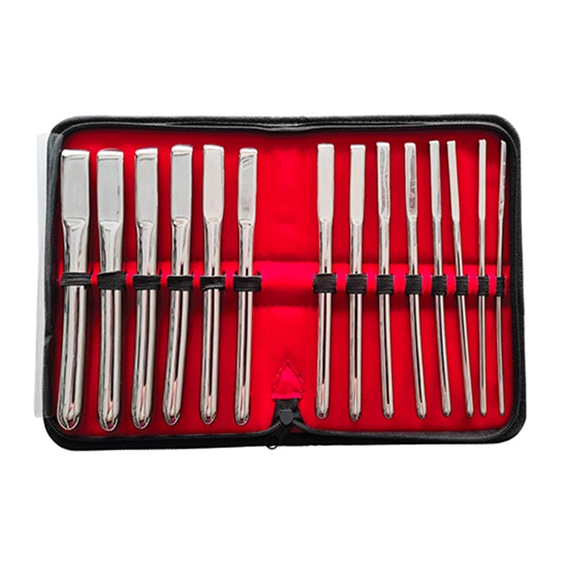 Rouge Hegar | Set de dilatateurs urétraux en acier inoxydable | 14 pcs