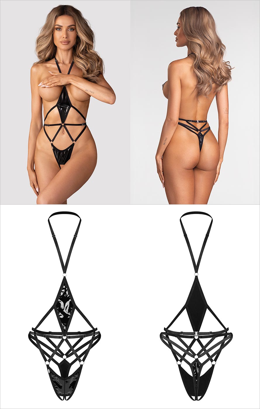 Obsessive Keira Lise | Offener Teddy für Brust und Intimbereich