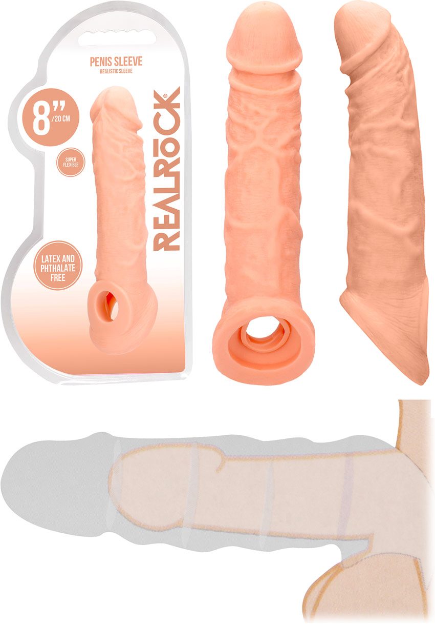 RealRock 8" | Gaine réaliste et grossissante pour pénis | 16.5 cm