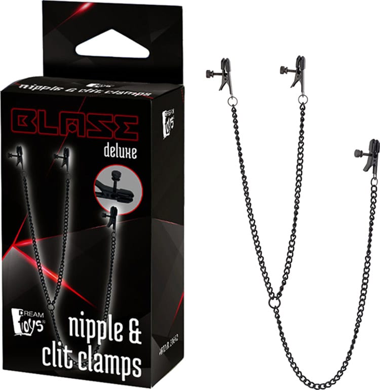 Blaze Deluxe | Pinces à seins et clitoris avec chaîne en métal