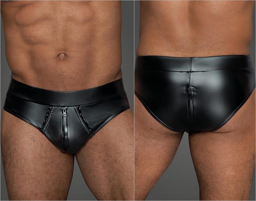 Noir Handmade H065 | Slip aus Nasseffekt-Stoff mit Reissverschluss