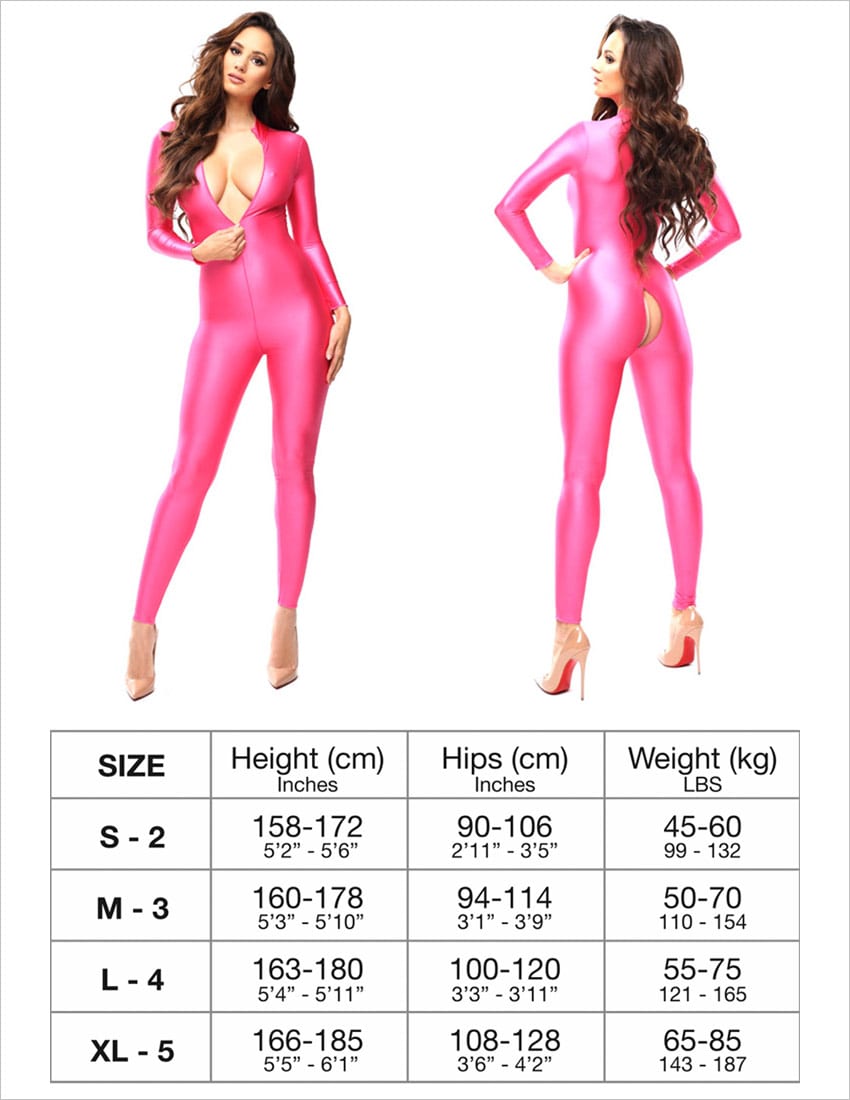 MissO B800 | Combinaison intégrale ultra sexy en tissu rose brillant
