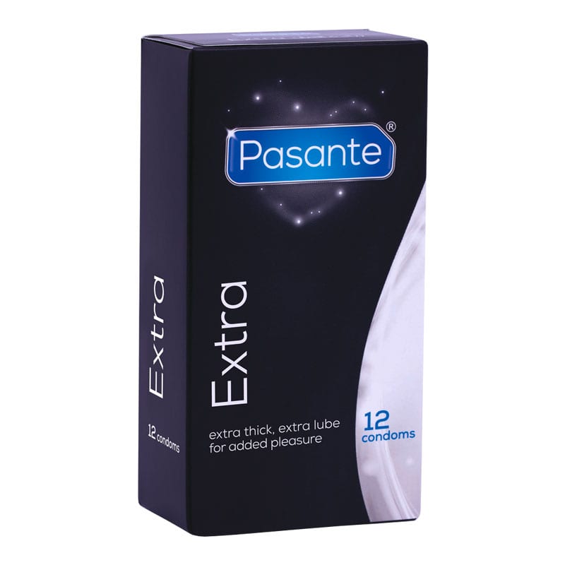 Pasante Extra | 12 préservatifs transparents, épais et extra lubrifiés