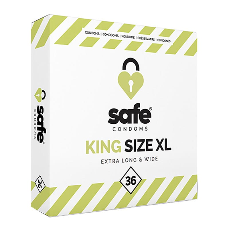 Safe King Size XL Extra Long & Wide | 36 préservatifs extra long et large