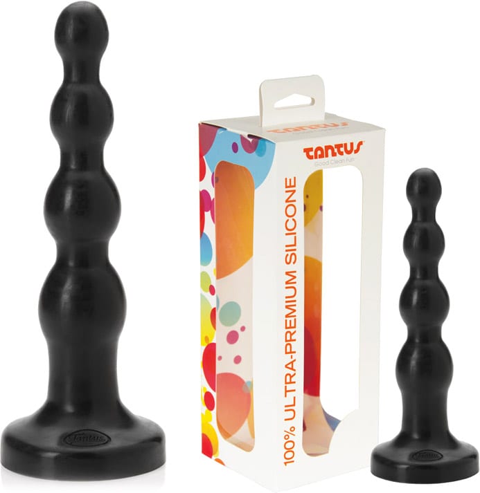 Plug anal Tantus Ripple avec perles anales progressives - Noir (L)