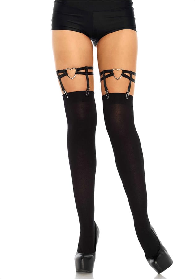 Leg Avenue 2332 Hearts | Paire de jarretières avec cœurs métalliques
