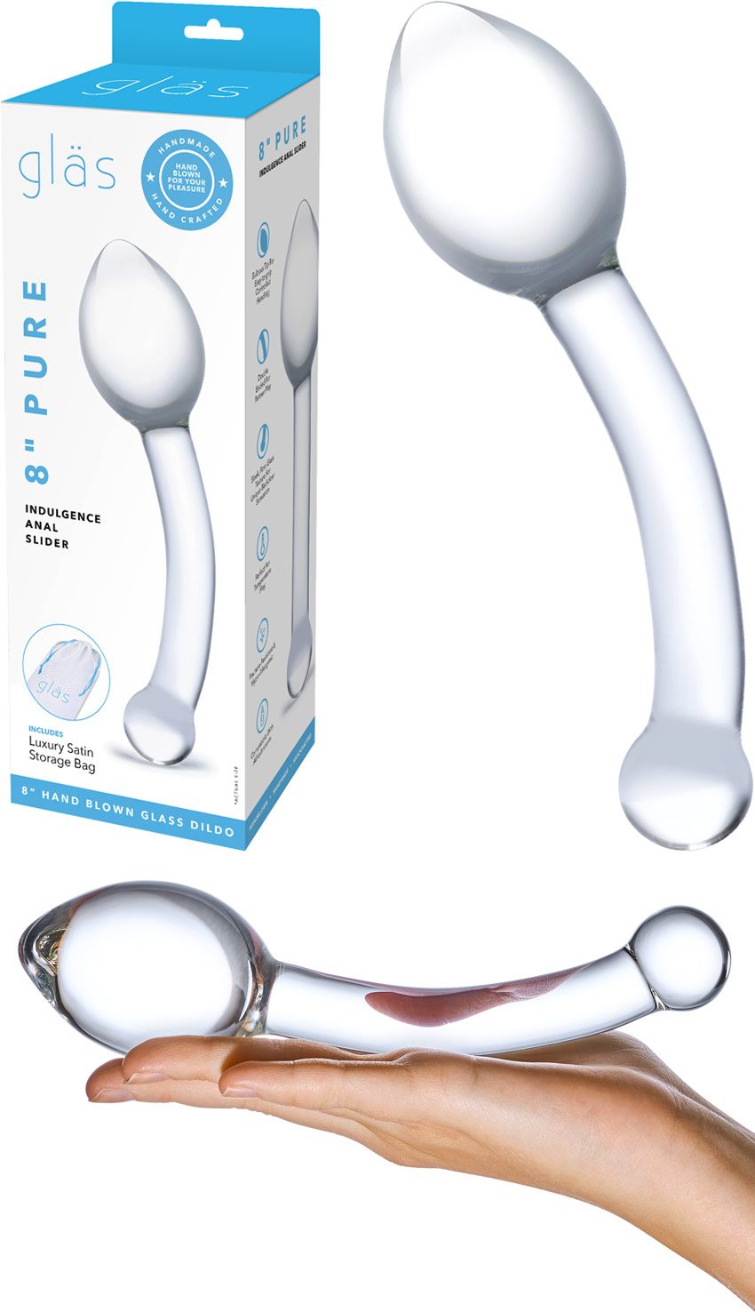 Gläs Indulgence Anal Slider | Dildo anal en verre avec gros bulbe