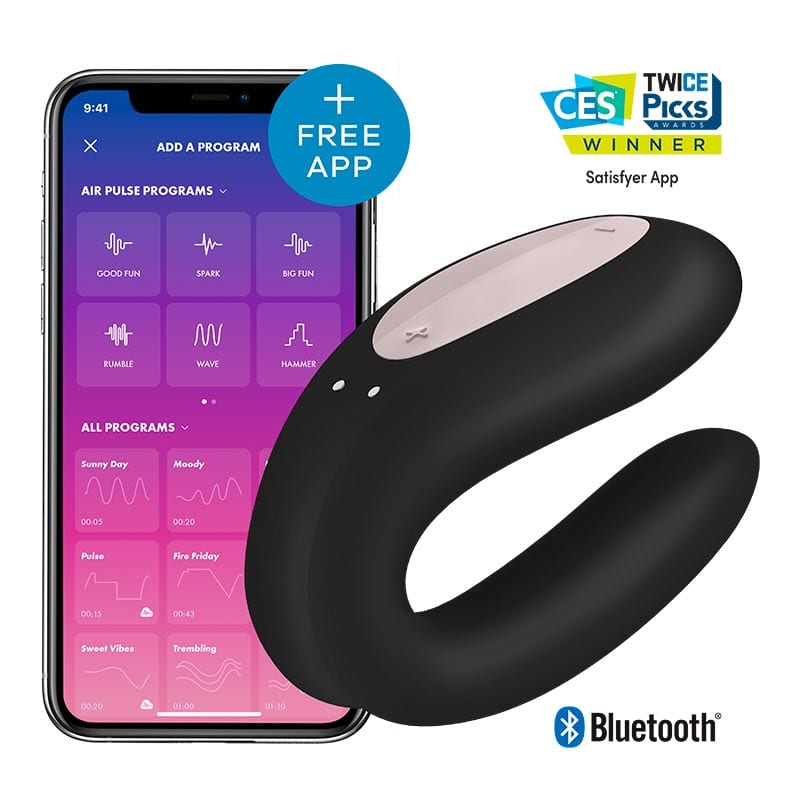 Satisfyer Double Joy | Vibrator für Paare | iOS/Android App | Schwarz