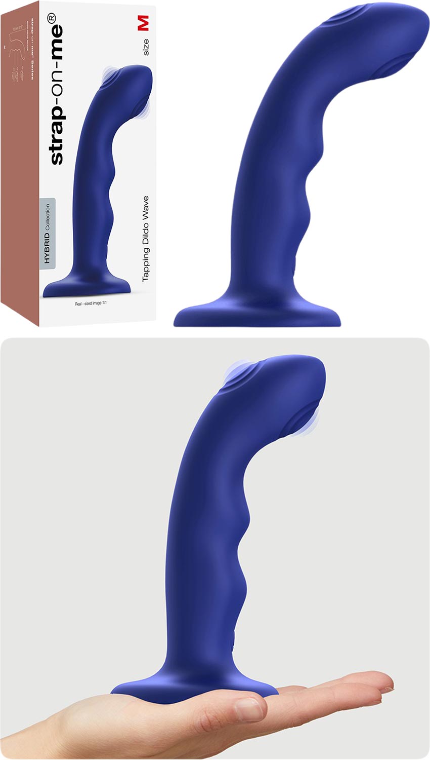 strap-on-me Tapping Dildo Wave | Vibromasseur en silicone avec ventouse