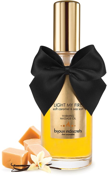 Bijoux Indiscrets Light My Fire| Huile de massage chauffante | Caramel