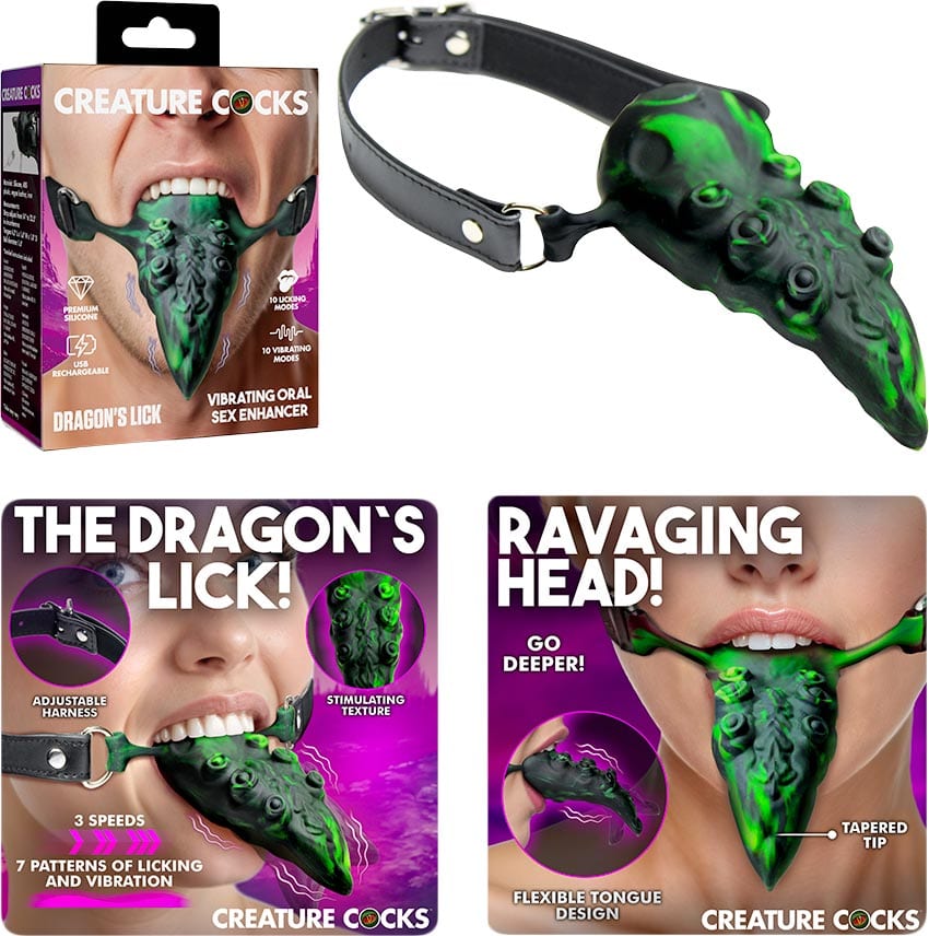 Creature Cocks Dragon's Lick | Vibrierende Zunge aus Silikon | Wiederaufladbar