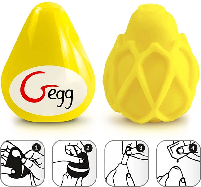 Gvibe Gegg Jaune | Masturbateur oeuf texturé | Vagues de plaisir