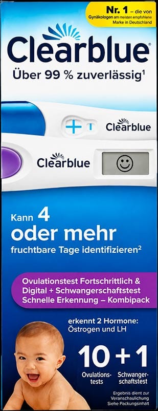 Clearblue Kombipack | 10 Ovulationstests und 1 Schwangerschaftstest | Zu 99 % zuverlässig