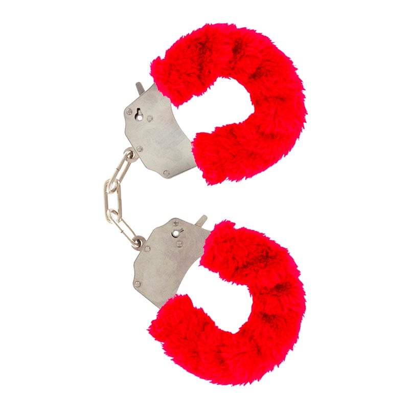 Menottes en métal avec fourrure rouge