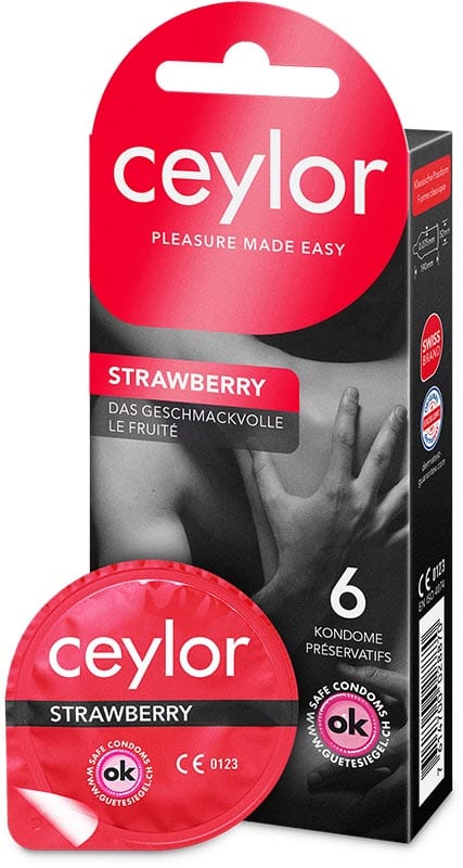 Ceylor Fraise | 6 préservatifs au goût et à la senteur de fraise