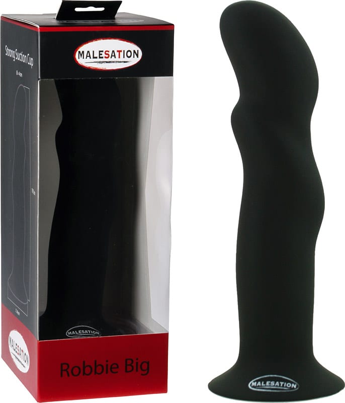 Malesation Robbie Big | Dildo de grande taille en silicone doux | Noir