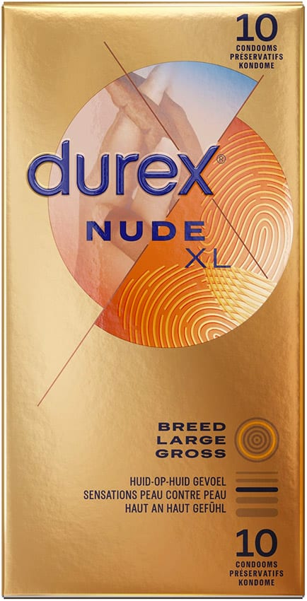 Durex Nude XL | Préservatifs ultra fins et extra larges | 10 pièces