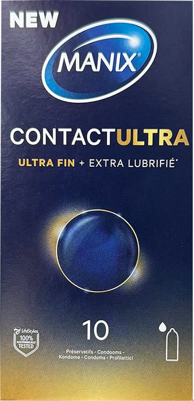 Manix Contact Ultra | Préservatif le plus fin et extra lubrifié | 10 pces