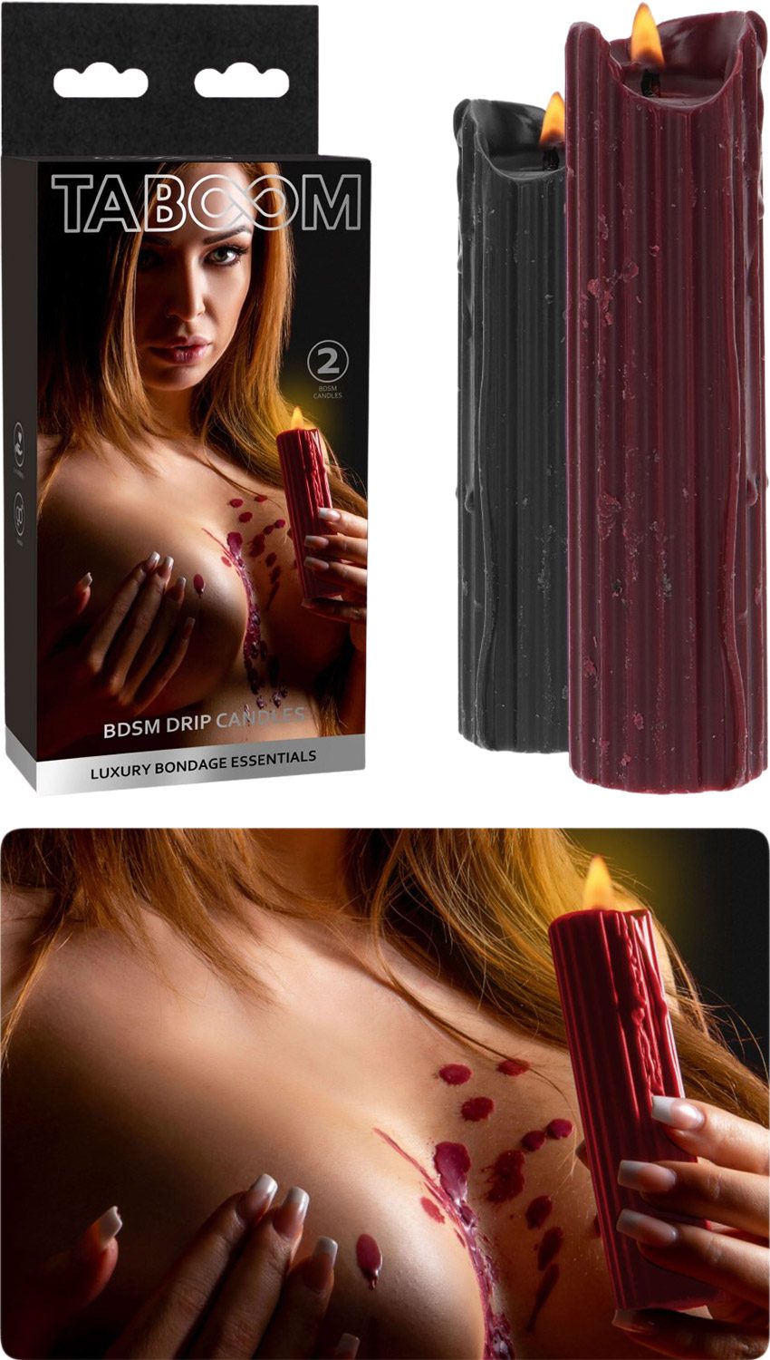 Taboom Drip | Bougie à la cire pour jeux BDSM excitants | 2 pièces