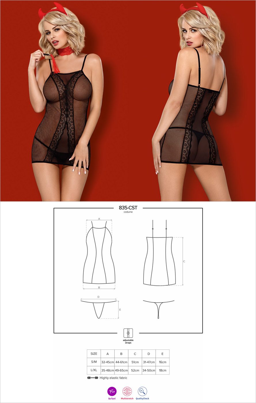 Obsessive Costume de Diablesse sexy 835 - 4 pièces