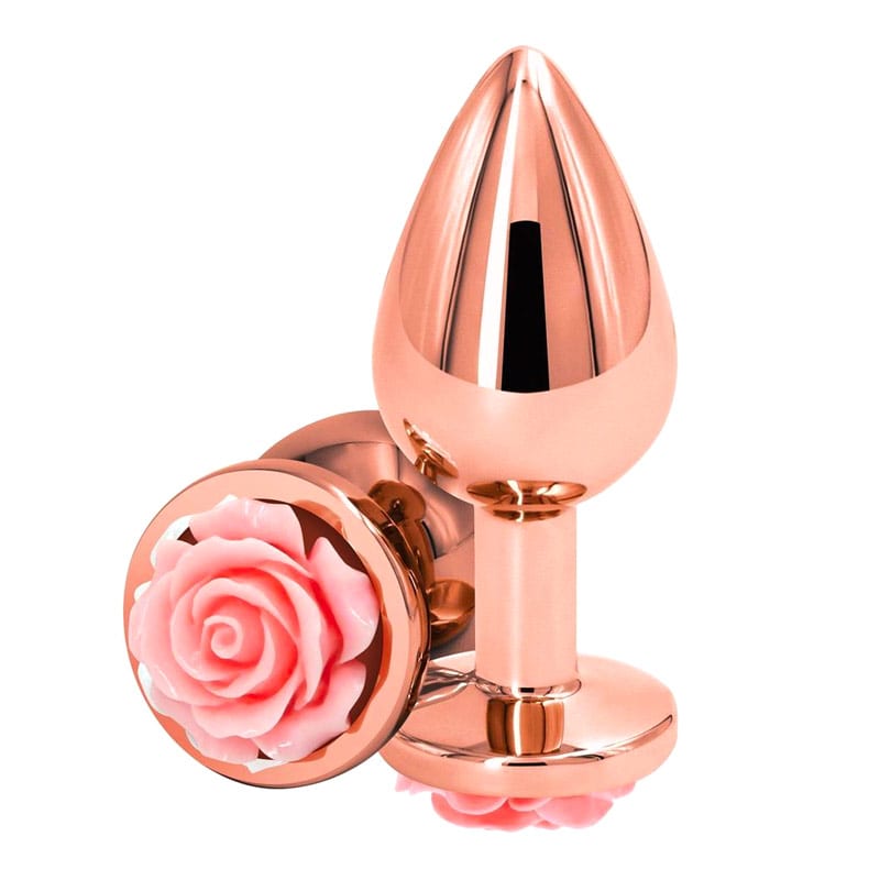 NS Novelties Rear Assets | Analplug verziert mit einer rosafarbenen Rose