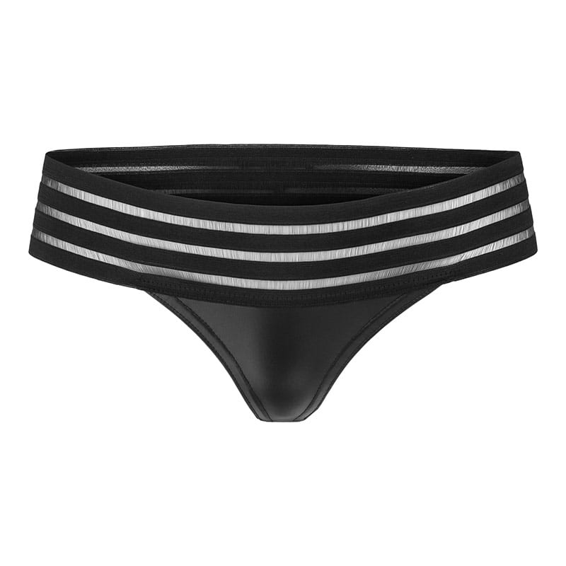 Noir Handmade Powerwetlook F161 | String effet mouillé