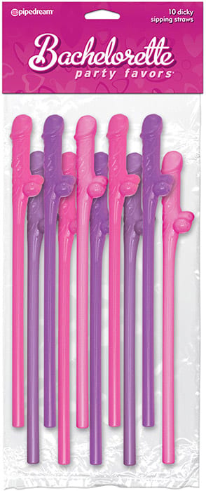 Bachelorette Party Pipedream | Bunte Strohhalme in Penisform