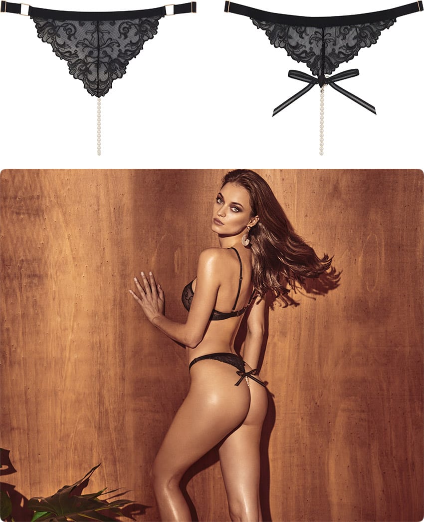 Bracli Vienna stimulierender Perlen-String - Schwarz