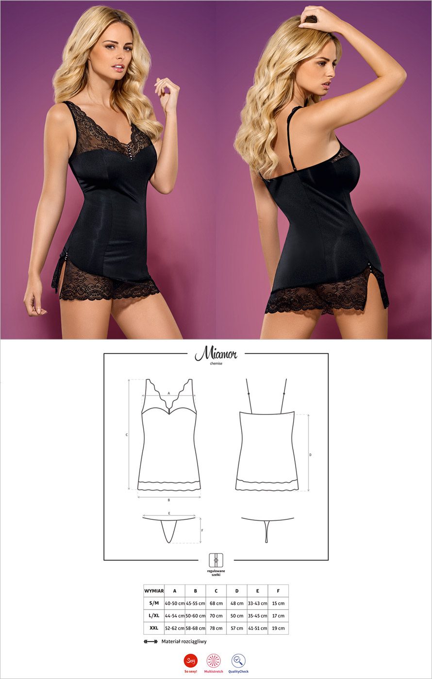 Obsessive Nuisette & String Miamor - Noir