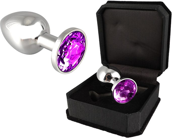 Rimba | Plug anal en acier inoxydable avec cristal violet | Taille XS