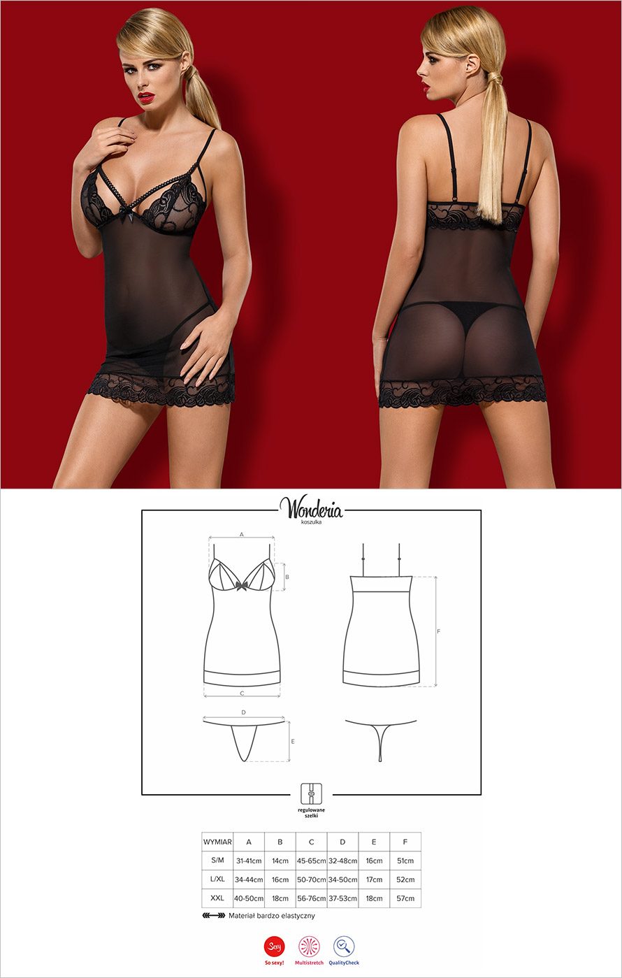 Obsessive Nuisette & String Wonderia - Noir