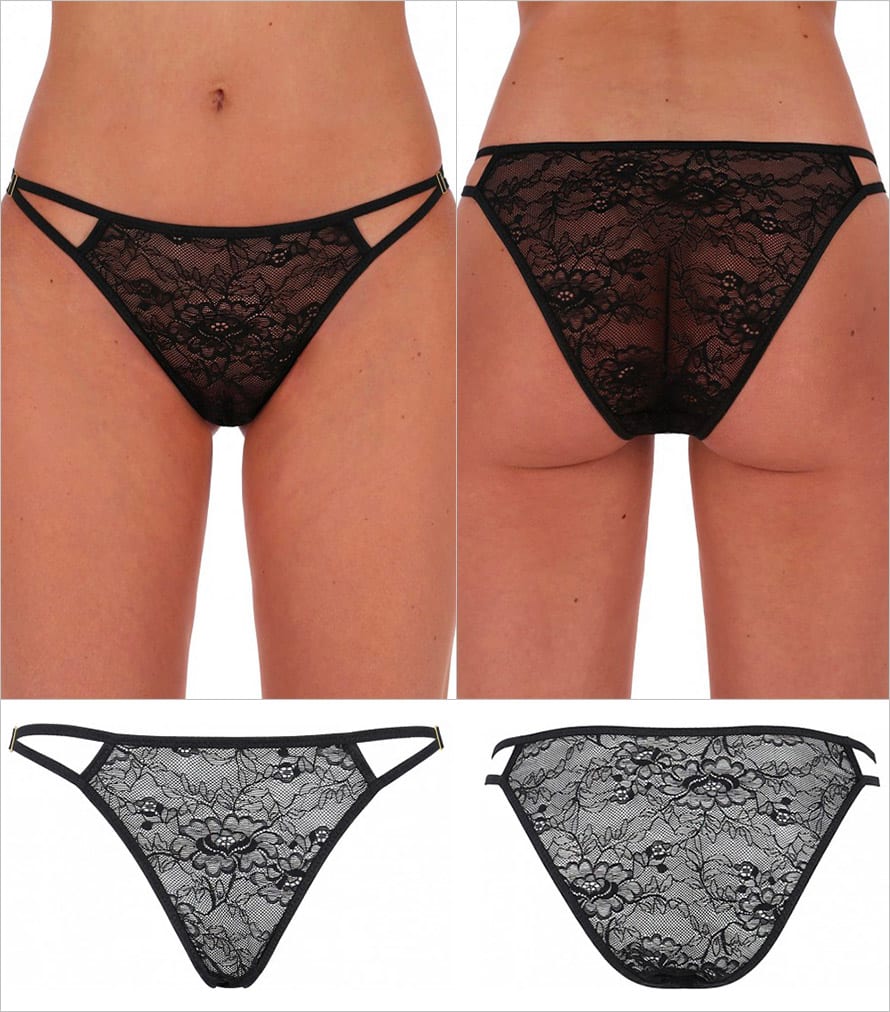Passion Felicita | Culotte noire avec dentelle florale