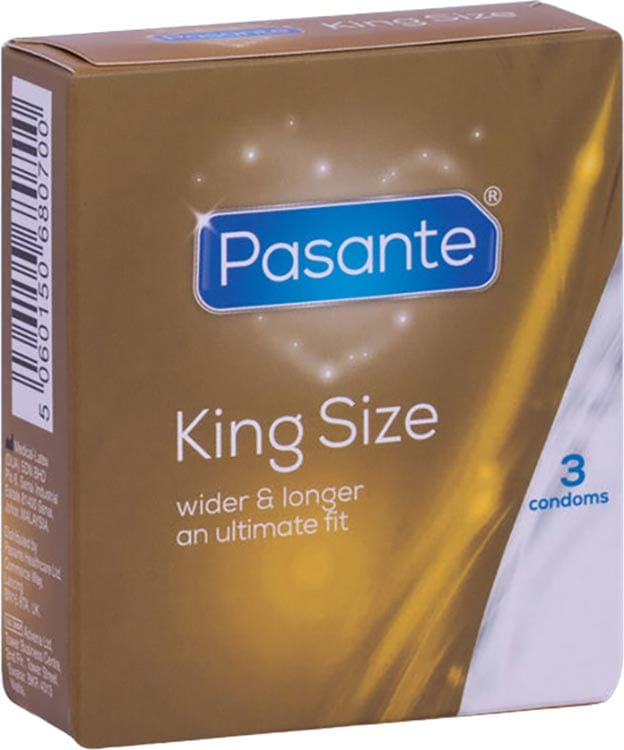 Pasante King Size | Préservatifs grande taille en latex | 3 pièces
