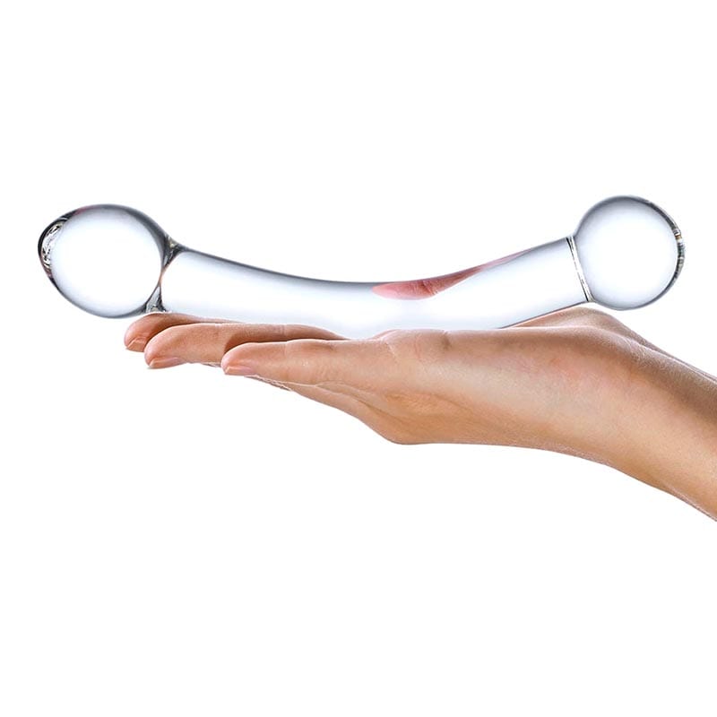 Gläs Curved G-Spot | Dildo en verre avec extrémités stimulant le point G