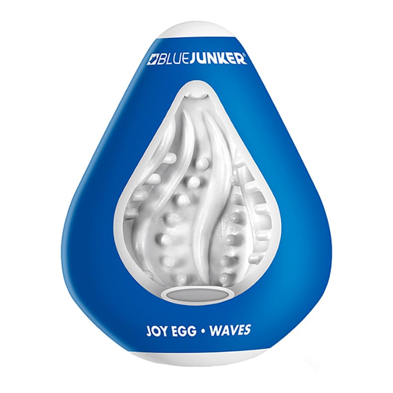 BlueJunker Joy Egg Waves | Mit Wellen strukturiertes Masturbator-Ei