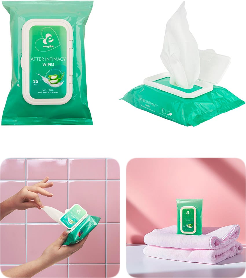 Easyglide | Lingettes pour l'après rapports intimes | 25 lingettes