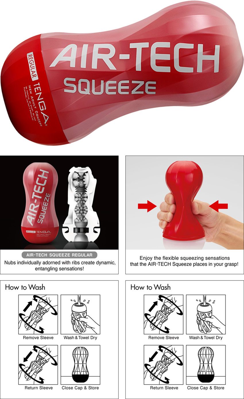 Tenga AIR-TECH SQUEEZE | Regular | Masturbateur souple et réutilisable