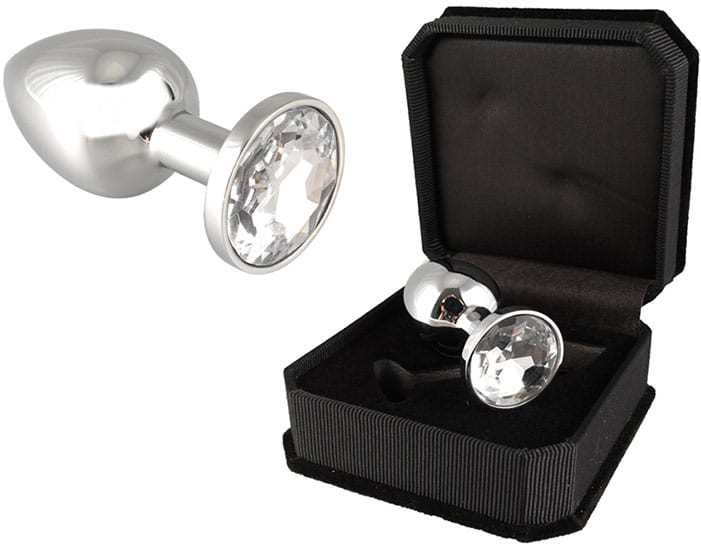 Rimba | Plug anal en acier avec cristal transparent | XS
