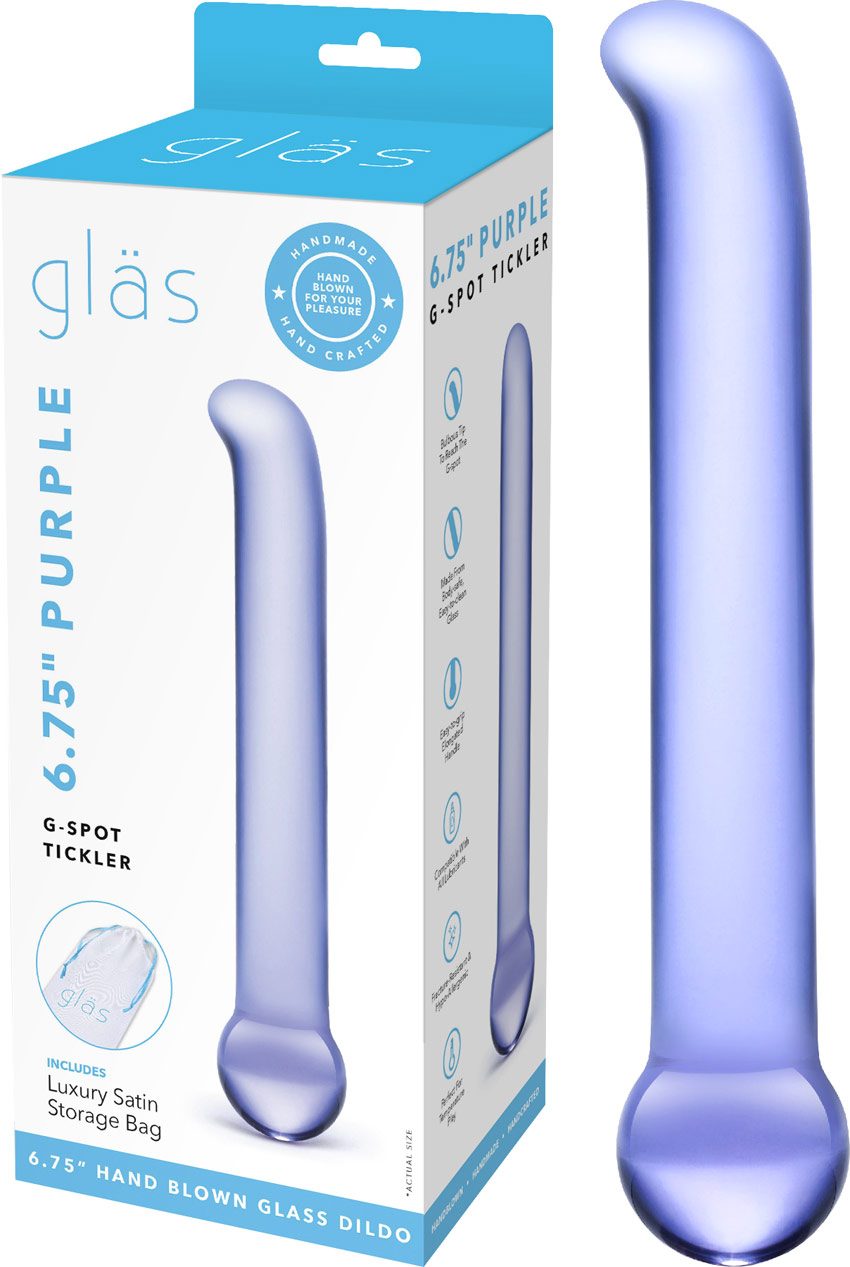 Gläs Purple G-Spot Tickler | Dildo en verre | 2 extrémités stimulantes