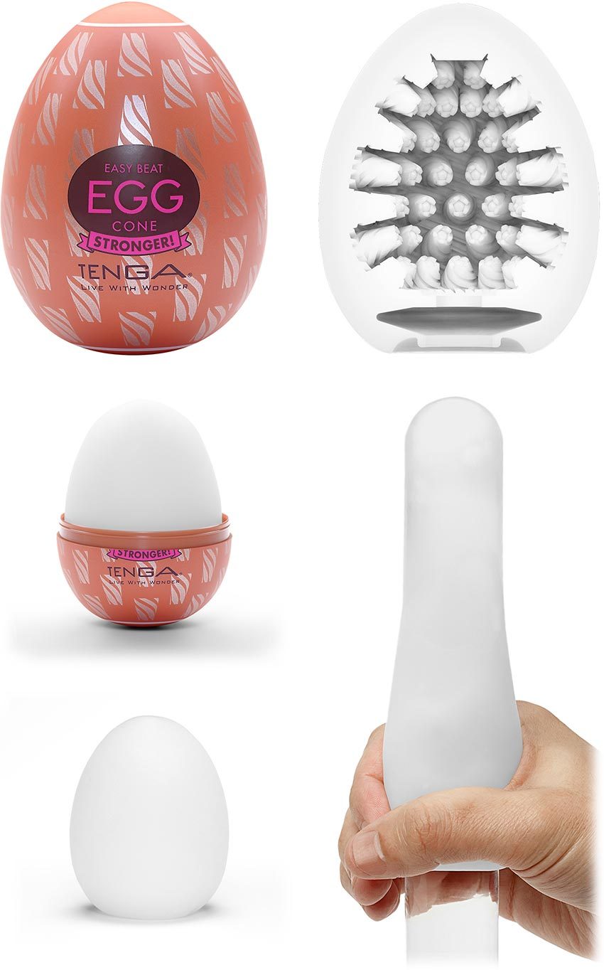 Tenga Egg Cone | Masturbateur avec gaine fortement texturé