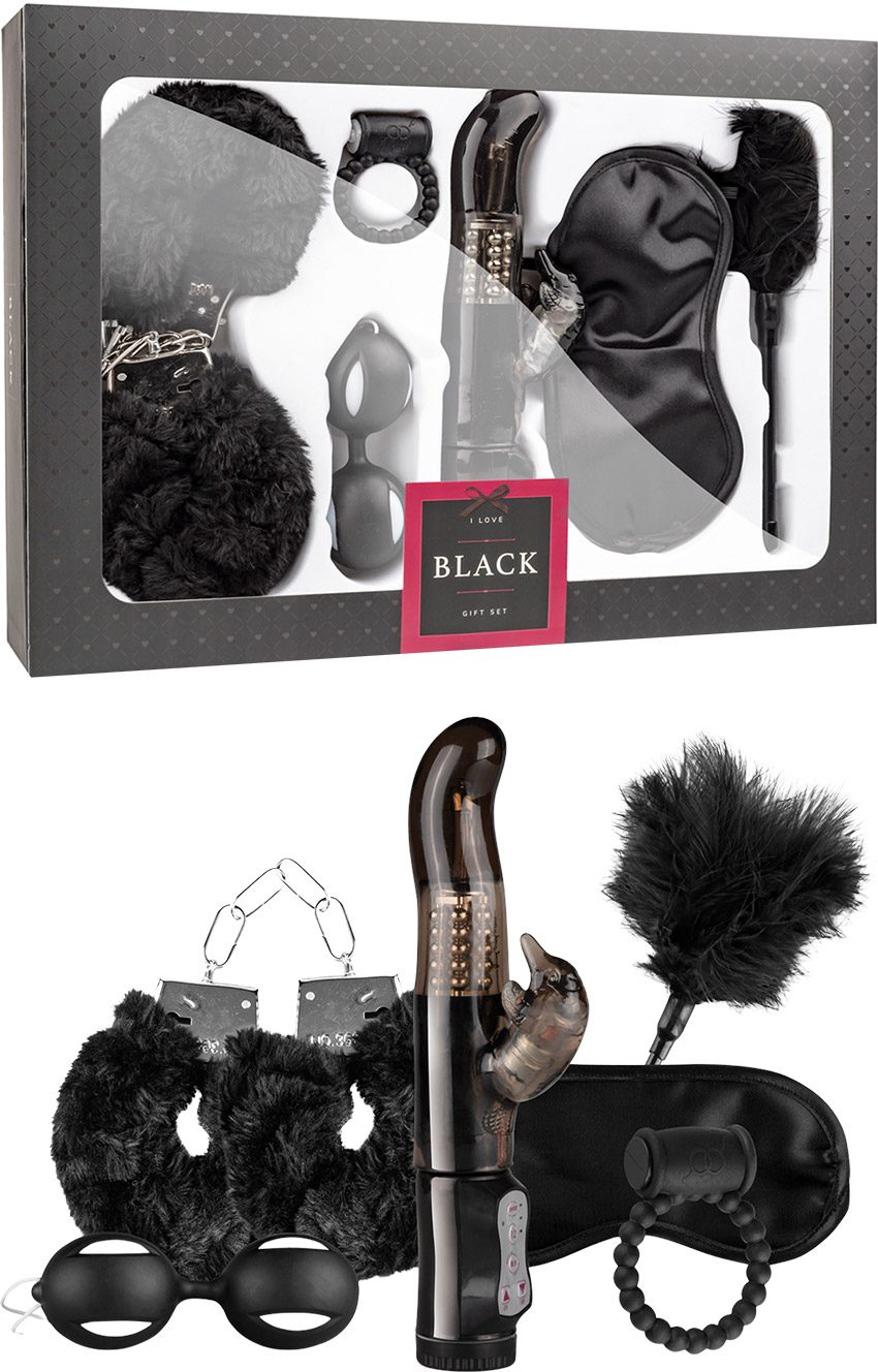 LoveBoxxx I Love Black Gift | 6er-Set für Paar