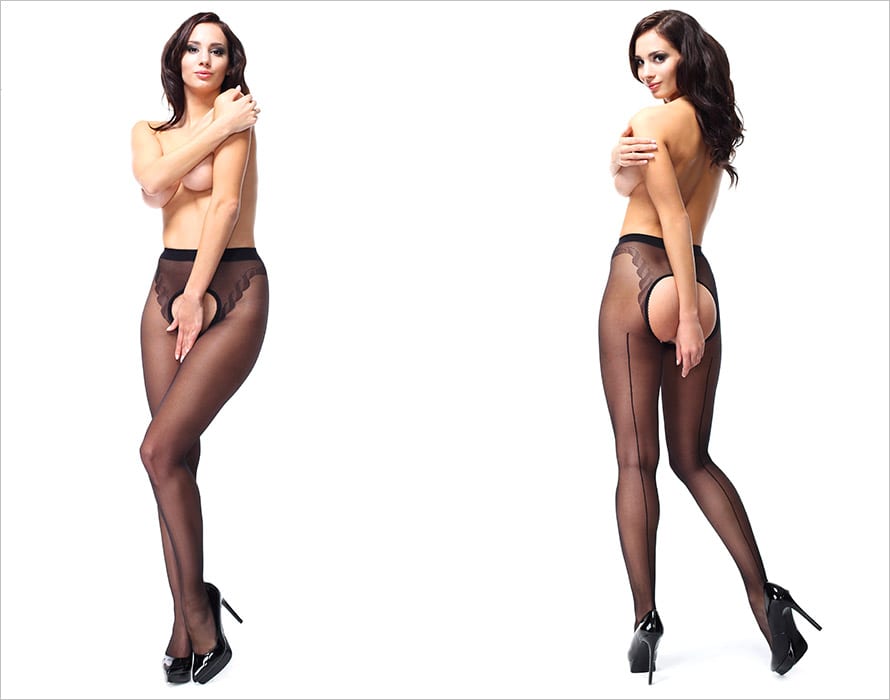 MissO P211 | Wunderschöne, offene Strumpfhose mit einem edlen Muster