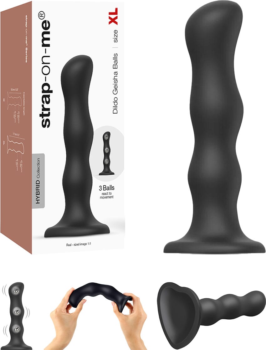 Strap-on-me | Dildo avec boules stimulantes avec insertion de 17.7 cm