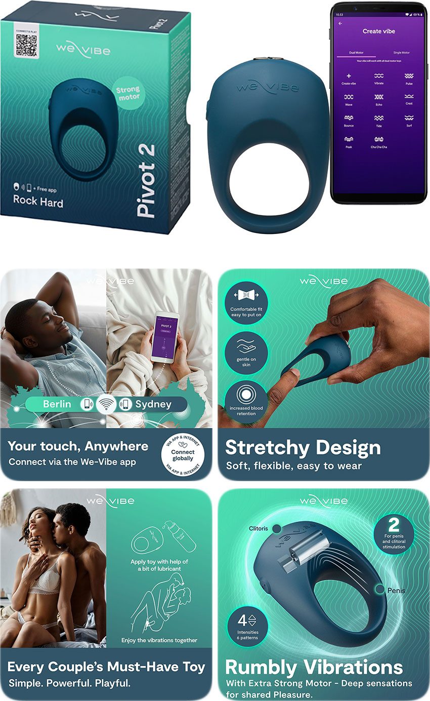 We-Vibe Pivot 2 | Anneau vibrant pour pénis | Connecté et confortable
