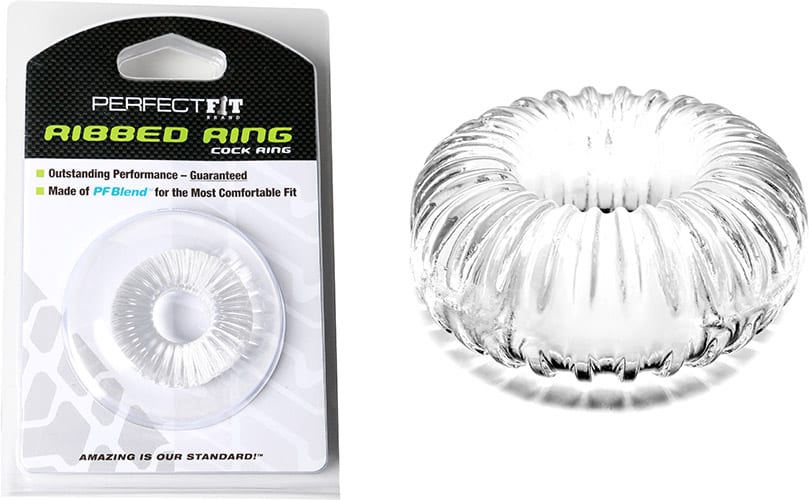 PerfectFit Ribbed Ring Penisring - Durchsichtig