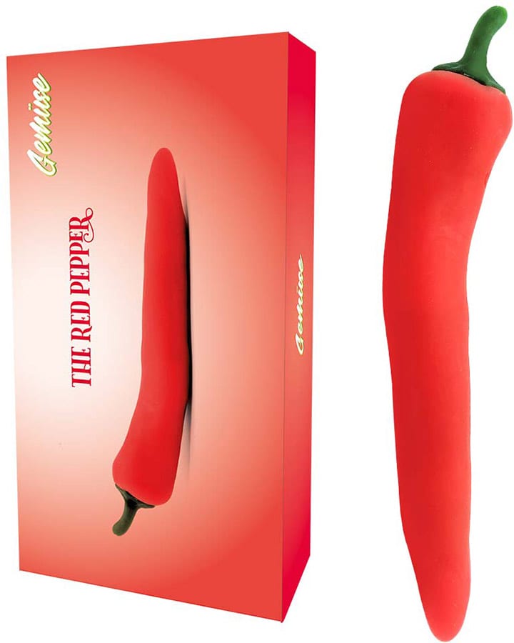 Gemüse The Red Pepper | Vibromasseur en forme de piment