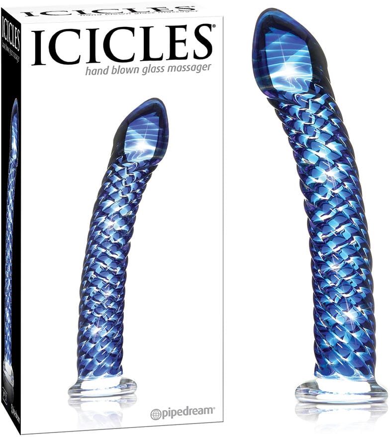 Icicles No. 29 | Dildo en verre résistant légèrement bleuté