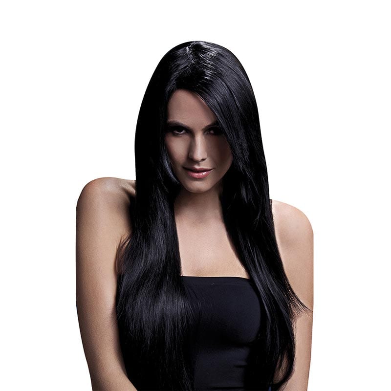 Fever Wigs Amber | Perücke mit langen schwarzen Haaren und Fransen